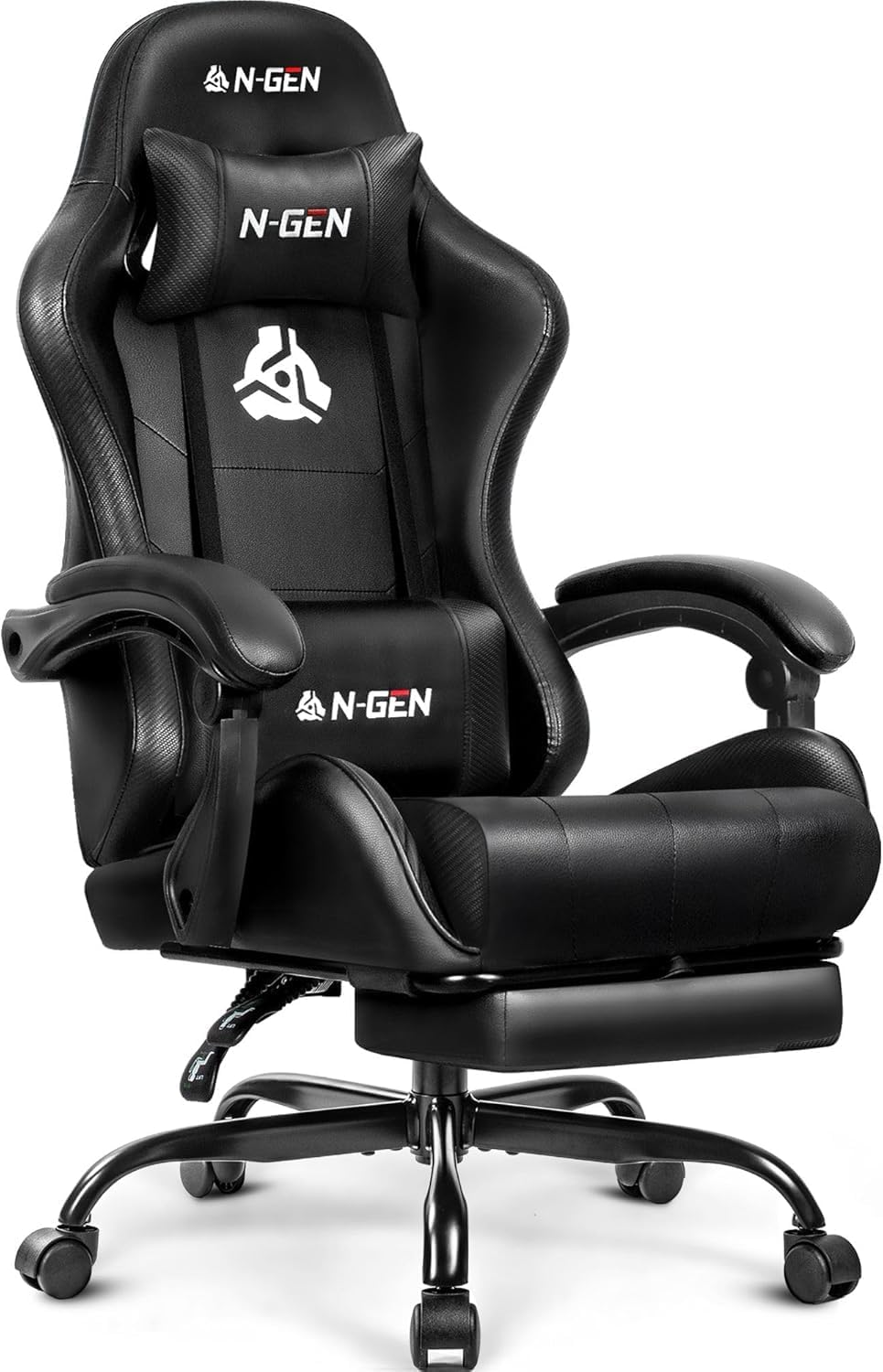 Gaming Chair - Gaming Chair with Footrest Lumbar Support