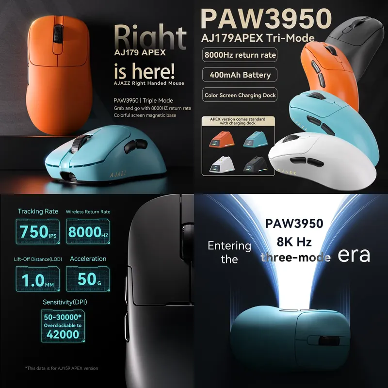 Ajazz AJ179 APEX PAW3950 Ergon - Wireless Gaming Mouse ulasan dan harga
