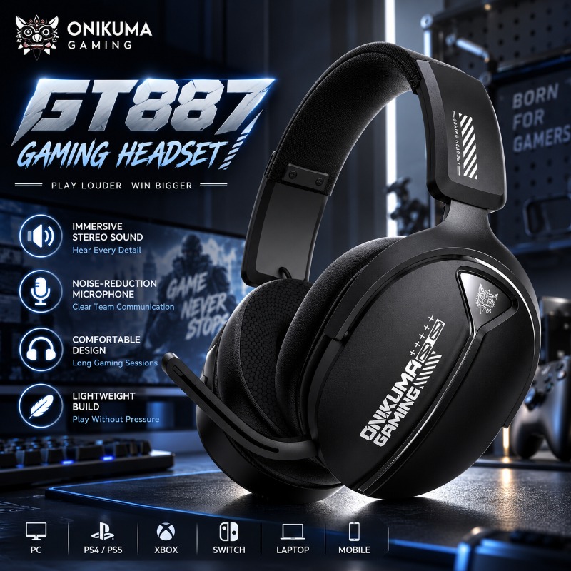 ONIKUMA GT887 Wireless Gaming  - Pc Gaming Apple ulasan dan harga