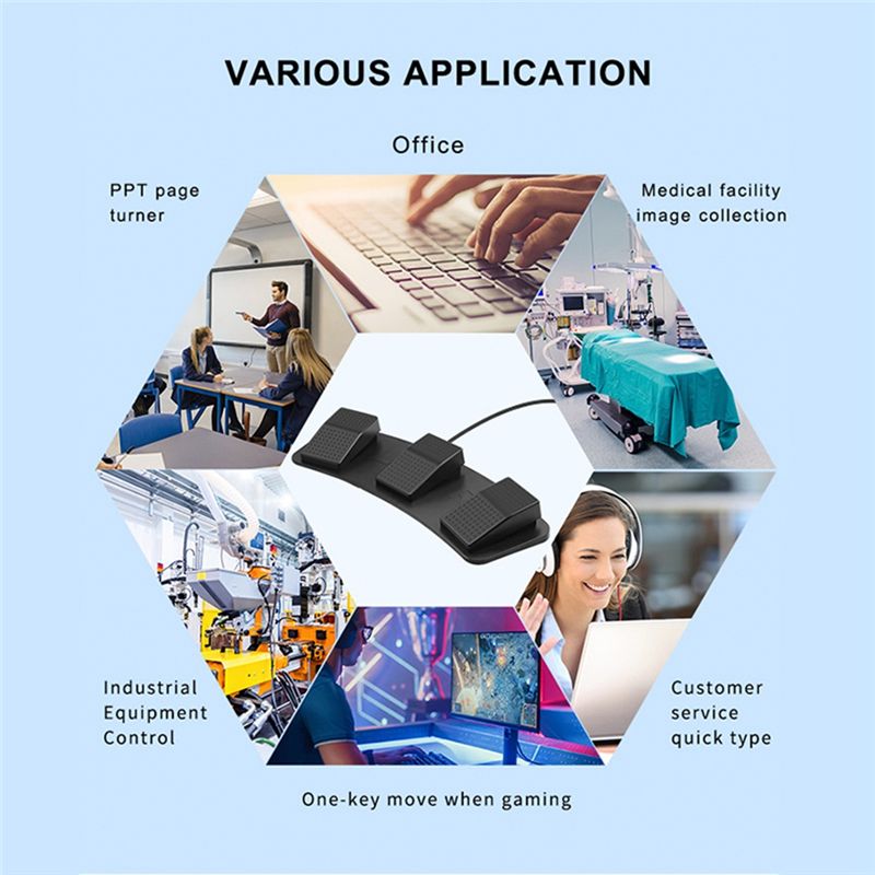 A13E-USB Triple Foot Switcher  - Usb Foot Pedal Gaming ulasan dan harga