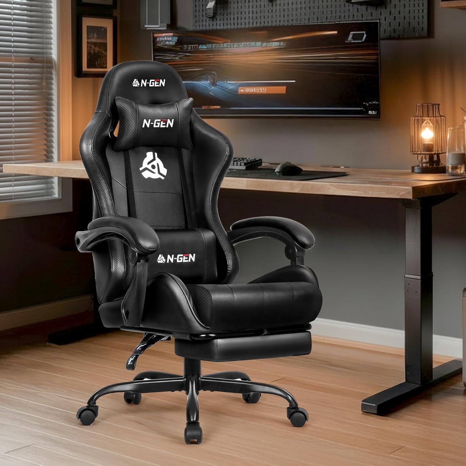 Gaming Chair with Footrest Lum - Gaming Chair ulasan dan harga