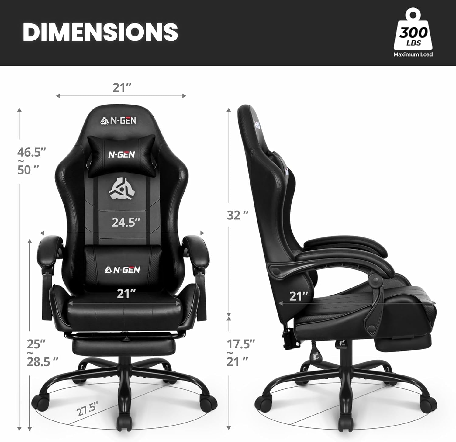 Gaming Chair with Footrest Lum - Gaming Chair ulasan dan harga