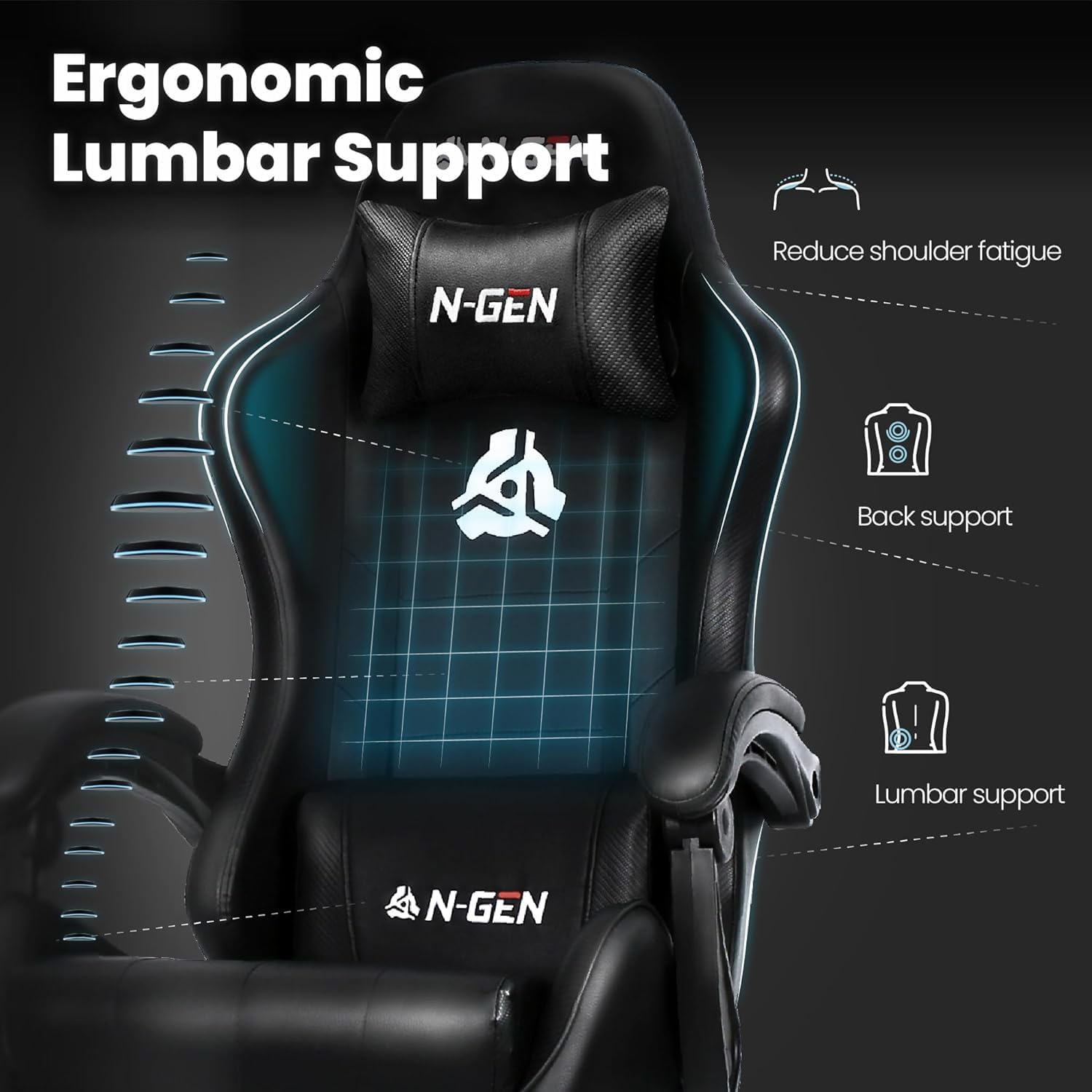 Gaming Chair with Footrest Lum - Gaming Chair ulasan dan harga