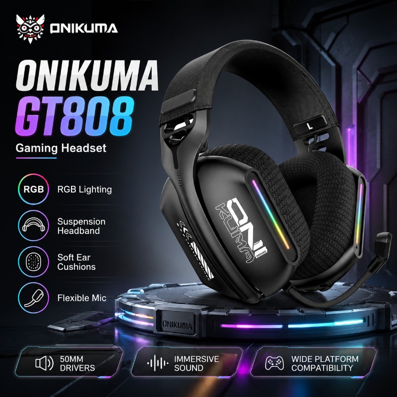 ONIKUMA GT808 Wireless Gaming  - Pc Gaming Apple ulasan dan harga