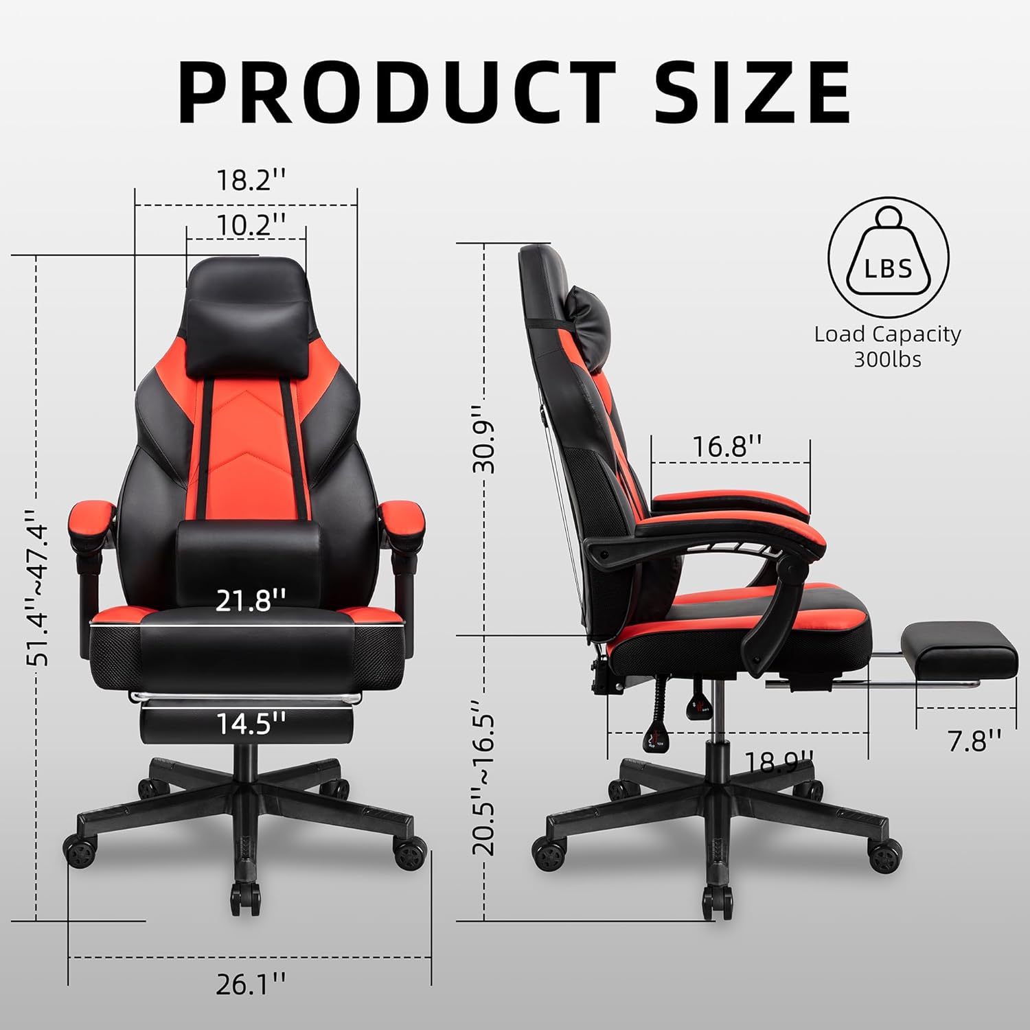 Gaming Chair with Footrest, Ma - Gaming Chair ulasan dan harga