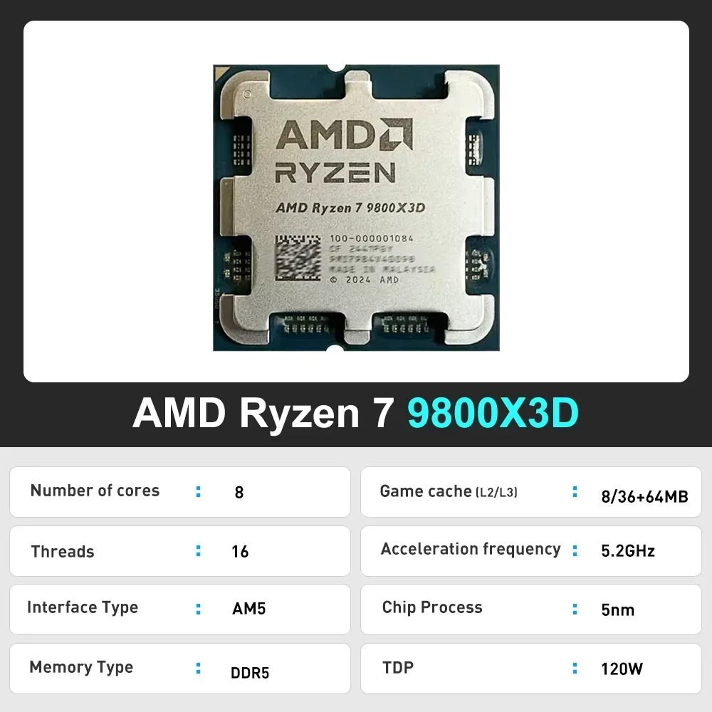 Ryzen 7 9800X3D AMD AM5 Deskto - Pc Gaming Ryzen 7 ulasan dan harga