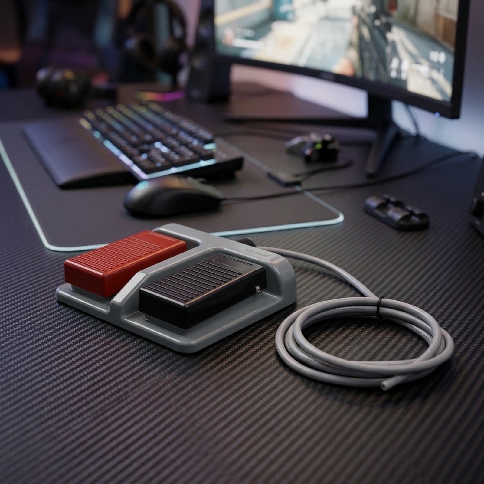 Red Black Dual Foot Switch Mom - Usb Foot Pedal Gaming ulasan dan harga