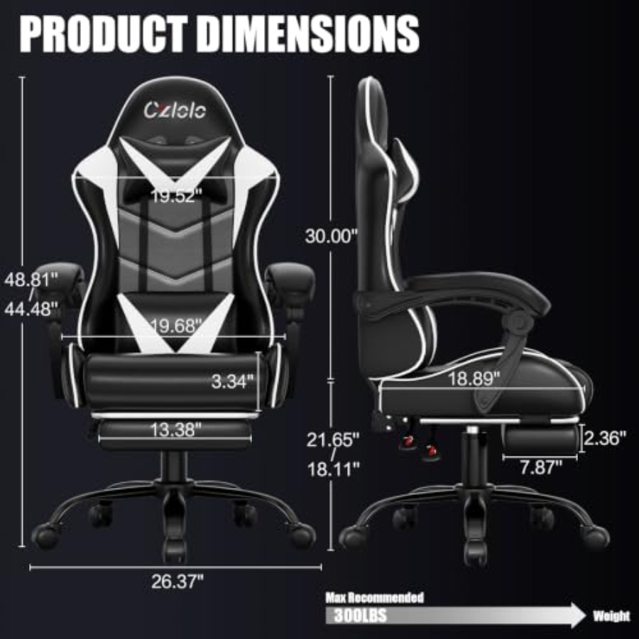 Gaming Chair with Footrest, Ra - Gaming Chair ulasan dan harga