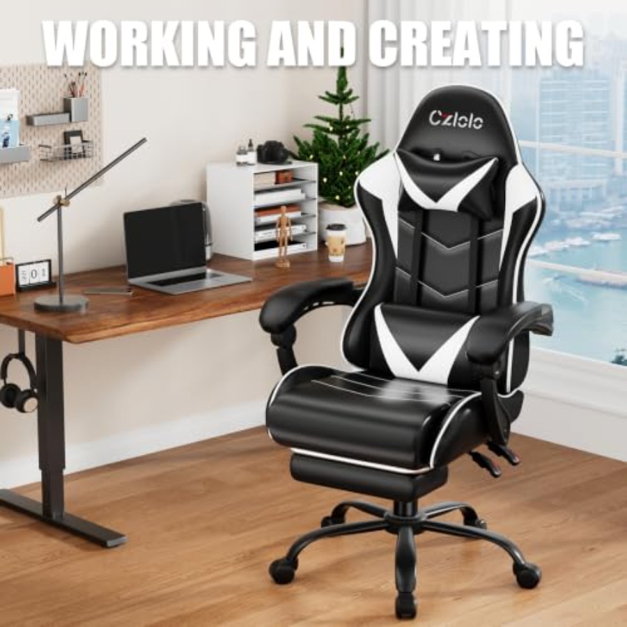 Gaming Chair with Footrest, Ra - Gaming Chair ulasan dan harga