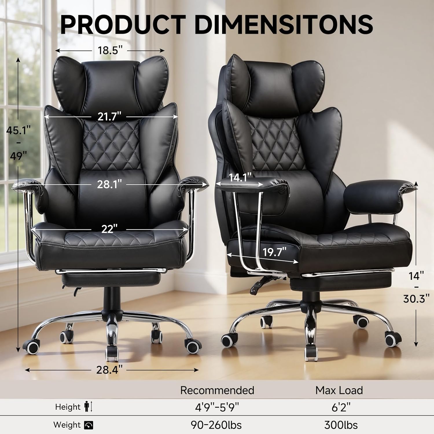 Big and Tall Office Chair with - Gaming Chair ulasan dan harga