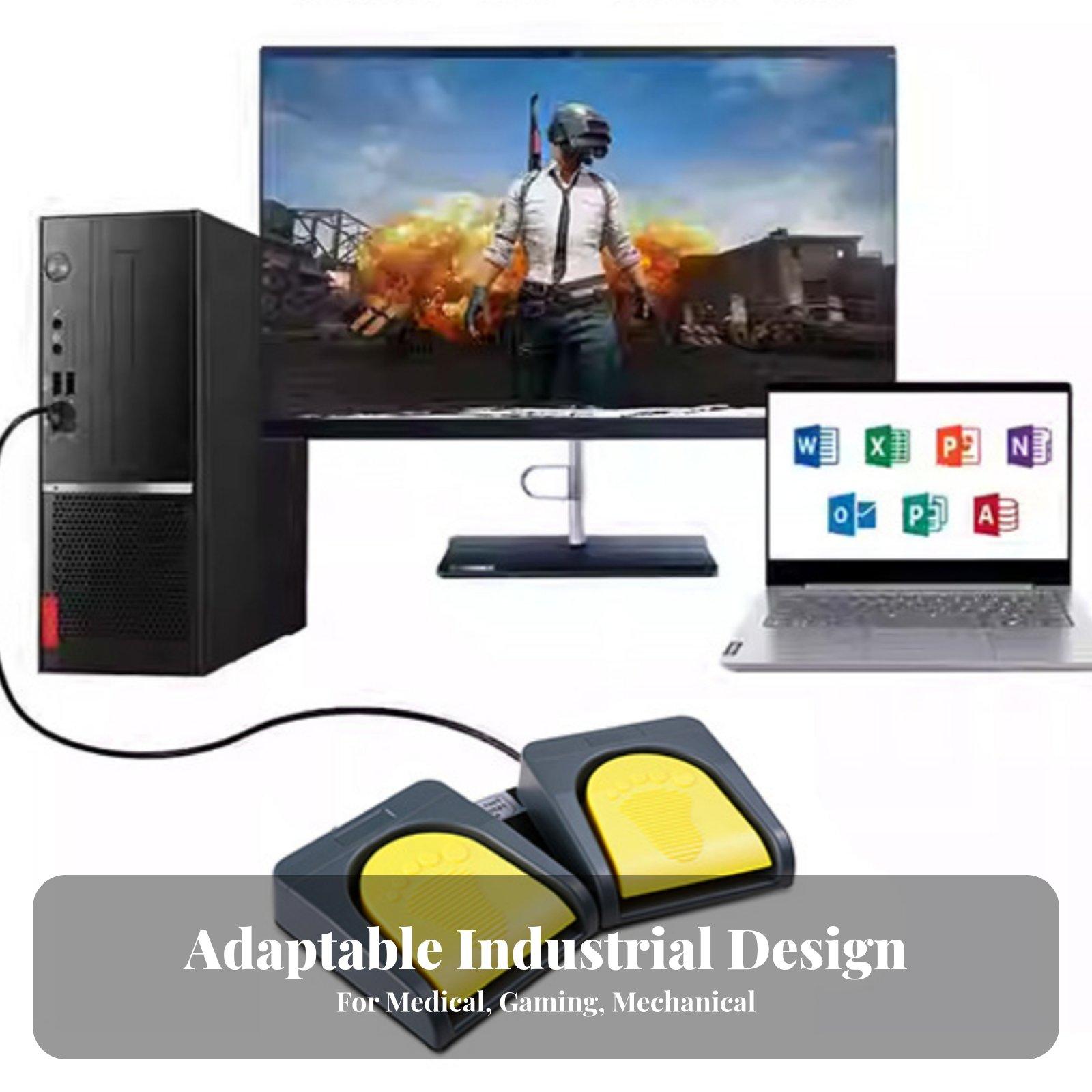 Metal Base USB Foot Pedal Two  - Usb Foot Pedal Gaming ulasan dan harga